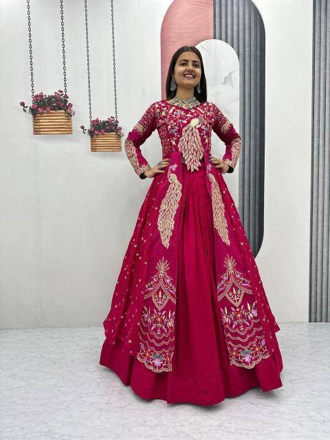 Pc-528 Vichitra Red Lehenga choli wholesale price list